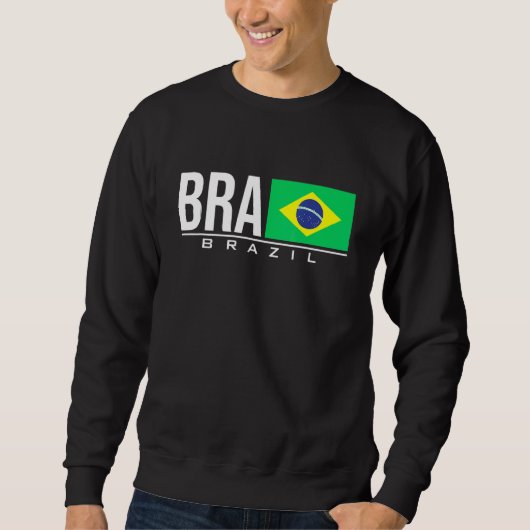 Brasilien Brasil Flagge Brasilianischer Ländercode Sweatshirt (Vorderseite)