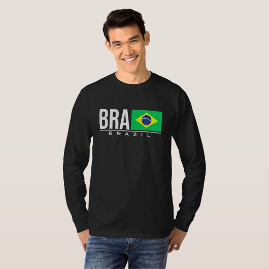 Brasilien Brasil Flagge Brasilianischer Ländercode T-Shirt (Vorne ganz)
