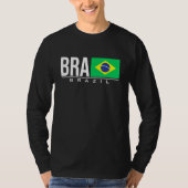 Brasilien Brasil Flagge Brasilianischer Ländercode T-Shirt (Vorderseite)