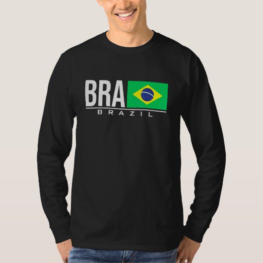 Brasilien Brasil Flagge Brasilianischer Ländercode T-Shirt (Vorderseite)