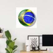 Brasilien Brasil Samba Fußball Brasilianische Flag Poster (Heimbüro)