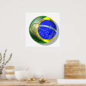 Brasilien Brasil Samba Fußball Brasilianische Flag Poster (Küche)