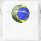 Brasilien Brasil Samba Fußball Brasilianische Flag Runder Aufkleber (Tasche)