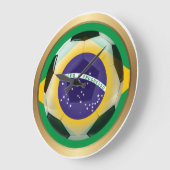 Brasilien / Brasil Soccer Ball Große Wanduhr (Winkel)