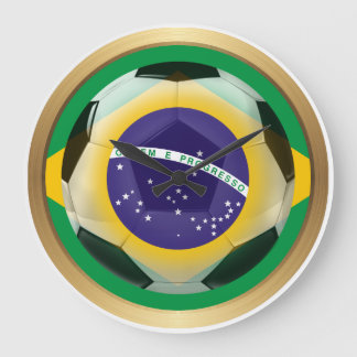 Brasilien / Brasil Soccer Ball Große Wanduhr