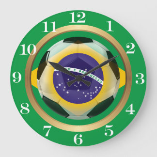 Brasilien / Brasiler Fußballball Große Wanduhr