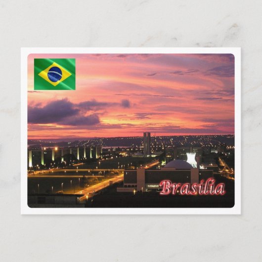 Brasilien - Brasilia nach Nacht - Postkarte (Vorderseite)