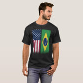 Brasilien Brasilianische amerikanische Flaggen Pro T-Shirt (Vorne ganz)
