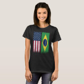 Brasilien Brasilianische amerikanische Flaggen Pro T-Shirt (Vorne ganz)