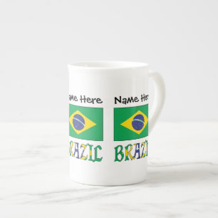Brasilien Brasilianische Flagge Personalisierter N Porzellantasse