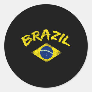 Brasilien Brasilianische Nationalflagge Fußballtri Runder Aufkleber