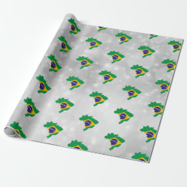 Brasilien Brasilianisches Flag Map Wrapping Paper Geschenkpapier