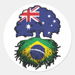 Brasilien Brasilien Australische Australische Tree Runder Aufkleber