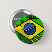 Brasilien Brazil brazilian flag Button (Vorne & Hinten)
