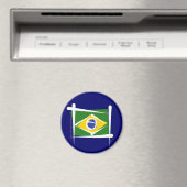 Brasilien - Brush Flag Magnet (In Situ (Geschirrspüler))