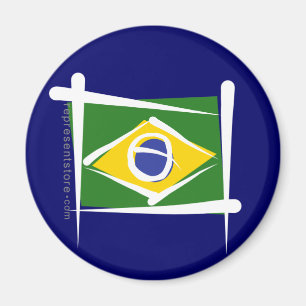Brasilien-Bürsten-Flagge Magnet