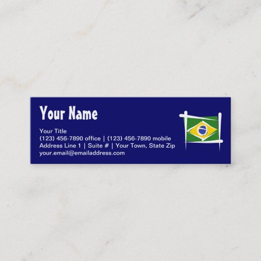 Brasilien-Bürsten-Flagge Mini Visitenkarte (Vorderseite)