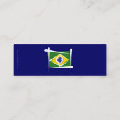 Brasilien-Bürsten-Flagge Mini Visitenkarte (Rückseite)