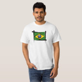 Brasilien-Bürsten-Flagge T-Shirt (Vorne ganz)