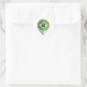 Brasilien Button Location Flag Runder Aufkleber (Tasche)