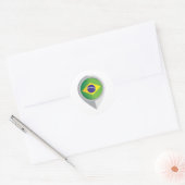 Brasilien Button Location Flag Runder Aufkleber (Umschlag)