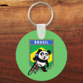 Brasilien Cycling Panda Schlüsselanhänger (Vorderseite)