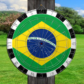Brasilien Dartboard & Brazilian Flag / Spielbrett Dartscheibe