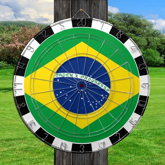 Brasilien Dartboard & Brazilian Flag / Spielbrett Dartscheibe