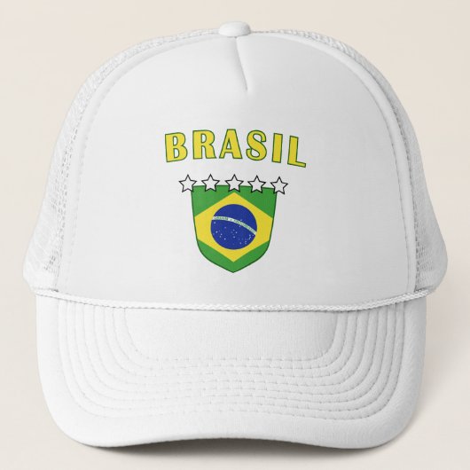 Brasilien-Emblem-Hut Truckerkappe (Vorderseite)