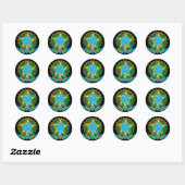 Brasilien-Emblem Runder Aufkleber (Blatt)
