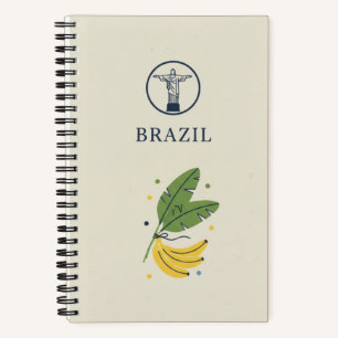 Brasilien-Erbe & Tropisches Bananenblatt-Foto Notizblock