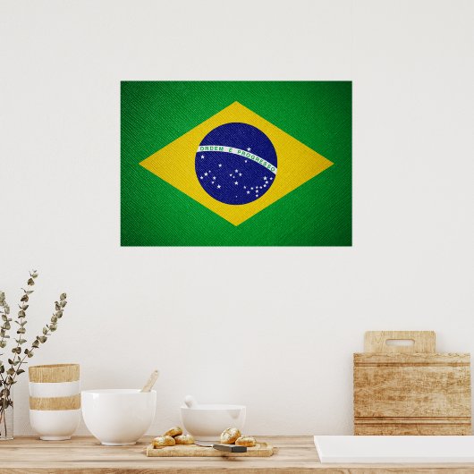 Brasilien-Fahnenlederwand Poster (Küche)