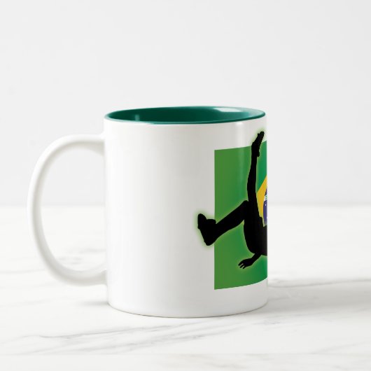 Brasilien Fahrradkick Zweifarbige Tasse (Links)