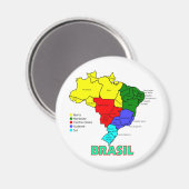 Brasilien. Farbbereiche Magnet (Vorderseite/Rückseite)