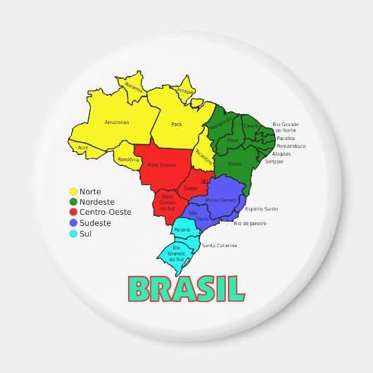 Brasilien. Farbbereiche Magnet (Vorne)