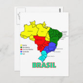 Brasilien. Farbbereiche Postkarte (Vorne/Hinten)