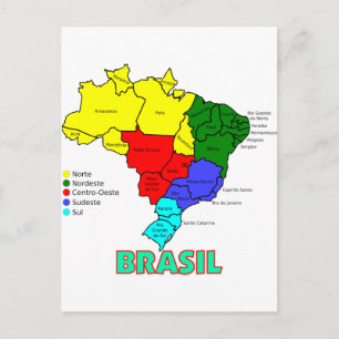 Brasilien. Farbbereiche Postkarte