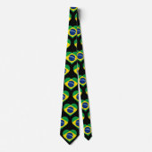 Brasilien Flag Farben Herzmuster Neck Tie Krawatte (Vorderseite)