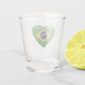 Brasilien Flag Herz Schnapsglas (Rückseite)