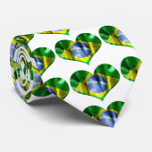 Brasilien Flag Textured Heart Krawatte (Gerollt)