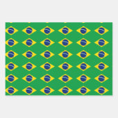 Brasilien Flag Wrapping Paper Flat Sheet Set 3 Geschenkpapier Set (Vorderseite 3)