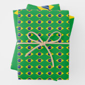 Brasilien Flag Wrapping Paper Flat Sheet Set 3 Geschenkpapier Set (Beispiel)