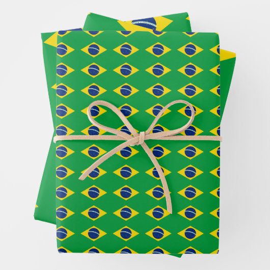 Brasilien Flag Wrapping Paper Flat Sheet Set 3 Geschenkpapier Set (Beispiel)