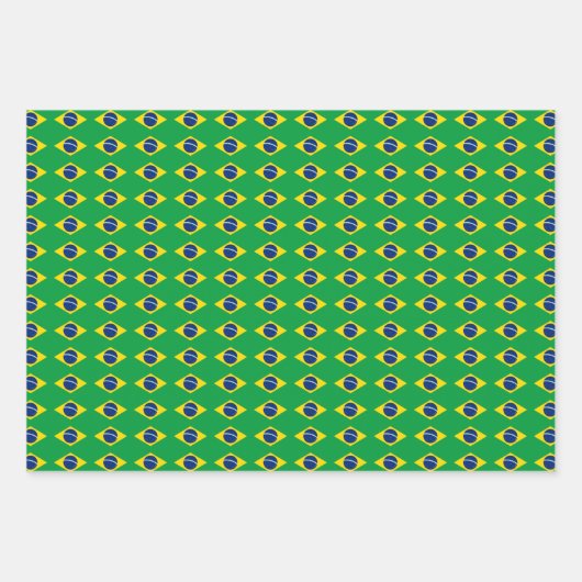 Brasilien Flag Wrapping Paper Flat Sheet Set 3 Geschenkpapier Set (Vorderseite)