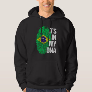 Brasilien Flag Zuhause Heart Roots Fingerprint Dna Hoodie