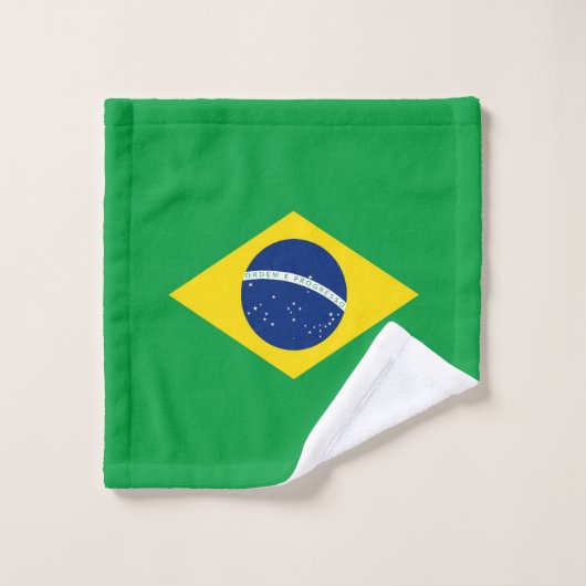 Brasilien-Flagge Badhandtuch Set (Waschlappen)
