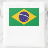 Brasilien: Flagge Brasiliens Rechteckiger Aufkleber (Tasche)