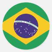 Brasilien: Flagge Brasiliens Runder Aufkleber (Vorderseite)
