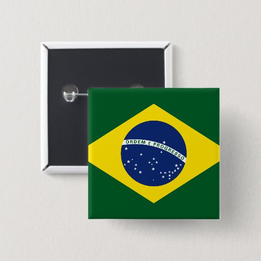 Brasilien-Flagge Button (Vorne & Hinten)