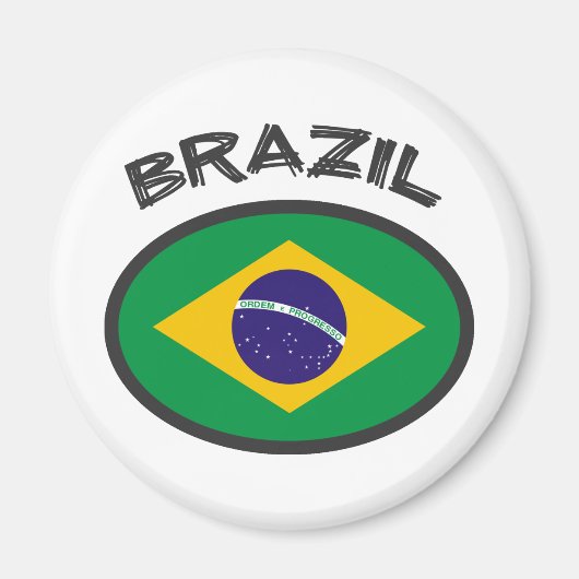 Brasilien Flagge - Cooles Design! Magnet (Vorne)